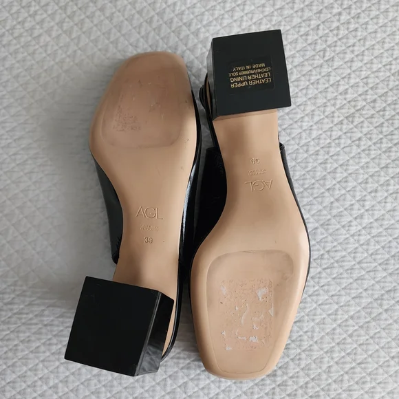 AGL New Black Patent Slingback Heels. Store Display. - Picture 6 of 7